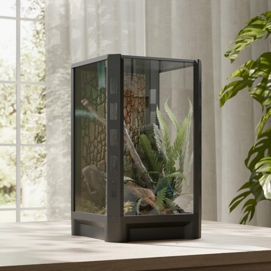 Terrarium Terradise 15x15x25cm - Czarne. Nowoczesne, designerskie Terrarium.